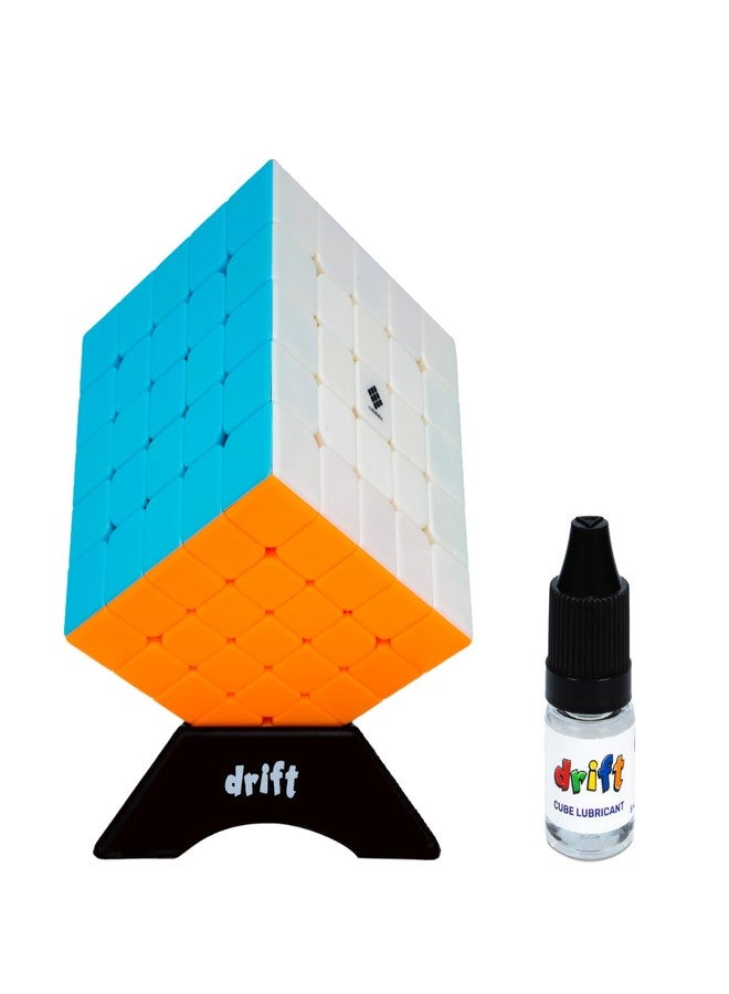 كوبليلو مكعب السرعة Cubelelo Drift 5x5 بدون ملصقات مع مادة تشحيم وحامل | مكعب سرعة عالي الأداء | شد قابل للتعديل ودوران سلس | متين وموثوق | مثالي لجميع الأعمار - Image 1